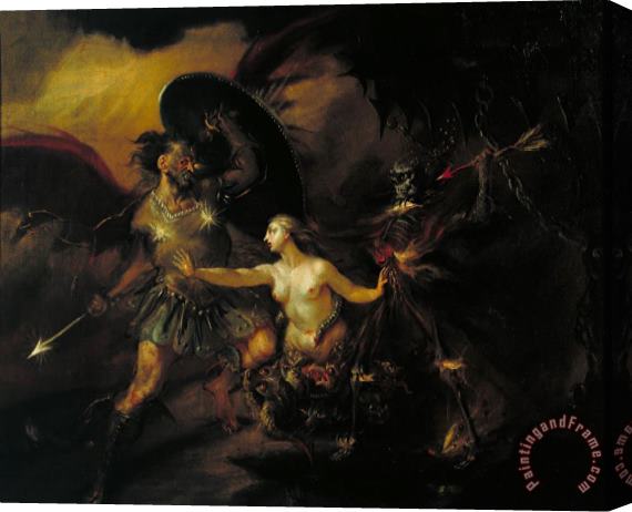 William Hogarth Satan, Sin And Death (a Scene From Milton's `paradise Lost') Stretched Canvas Painting / Canvas Art